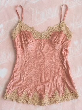 Liz Lisa Pink Satin Lace Cami Top Hime Gyaru Coquette Y2K Japan